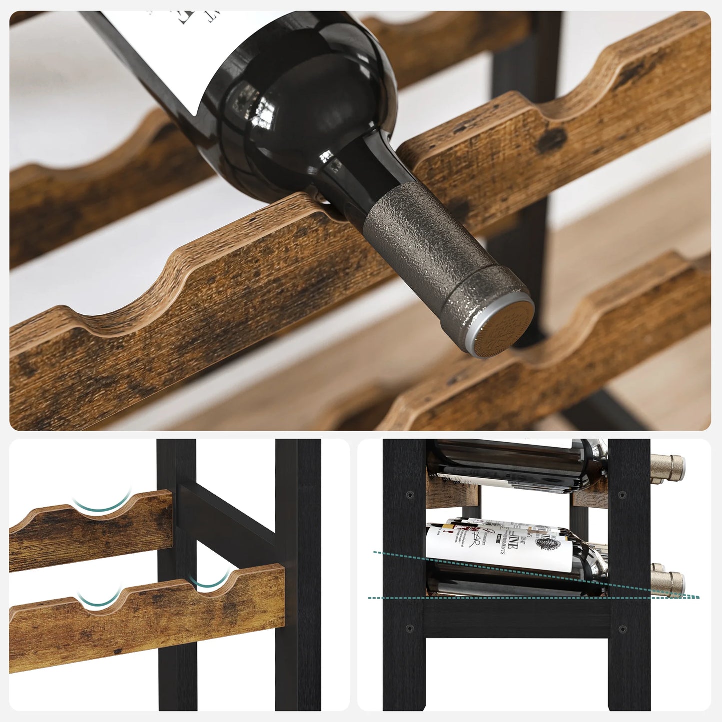 Carrito de Bar & Estación de Café Loft - Madera Rústica y Acero